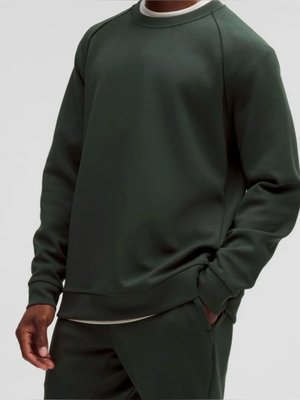 lululemon Men’s Smooth Spacer Crew XL Blackened Pine Green Sweatshirt